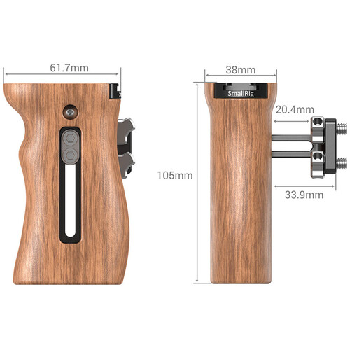 SmallRig Wooden Universal Side Handle HSN2093C - 3